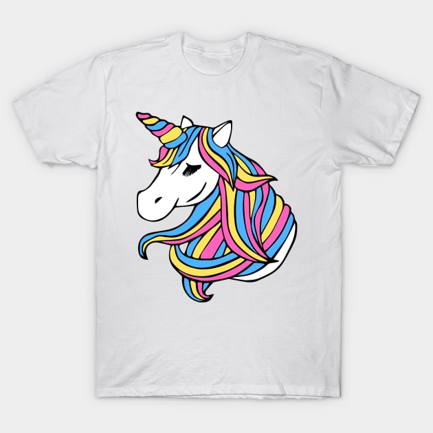 Pansexual Flag Unicorn T-Shirt by MarcyRangel